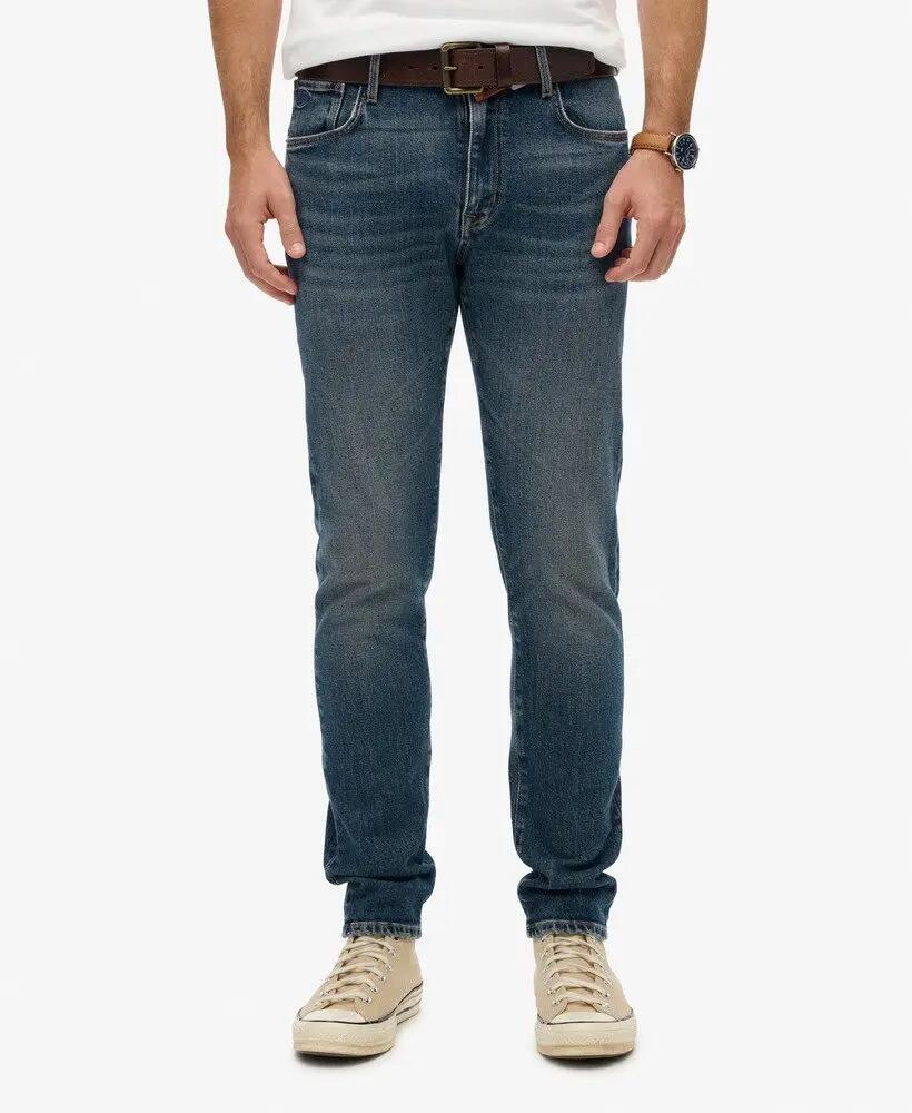 superdry Jeansy Slim Vintage z Bawełny Organicznej – Storm Blue 5/6