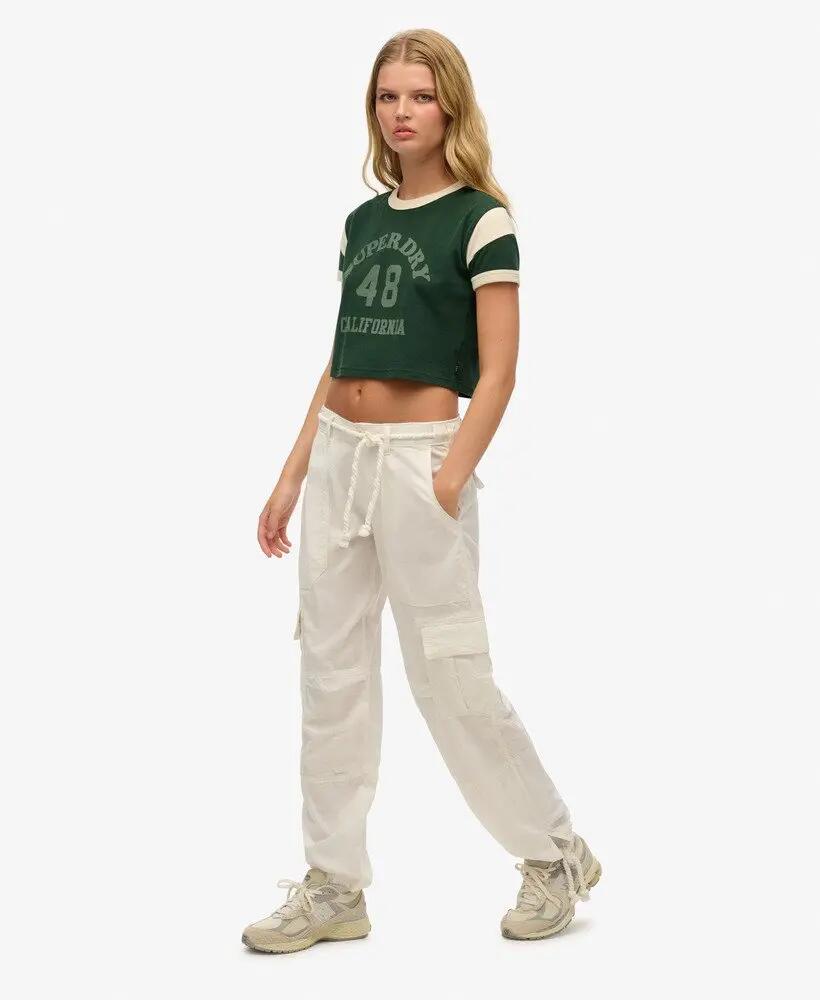 superdry Lekko Cargo Spodnie Plażowe - OFF WHITE 4/5