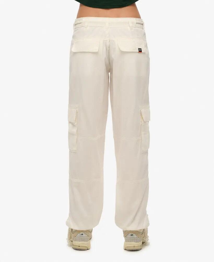 superdry Lekko Cargo Spodnie Plażowe - OFF WHITE 3/5