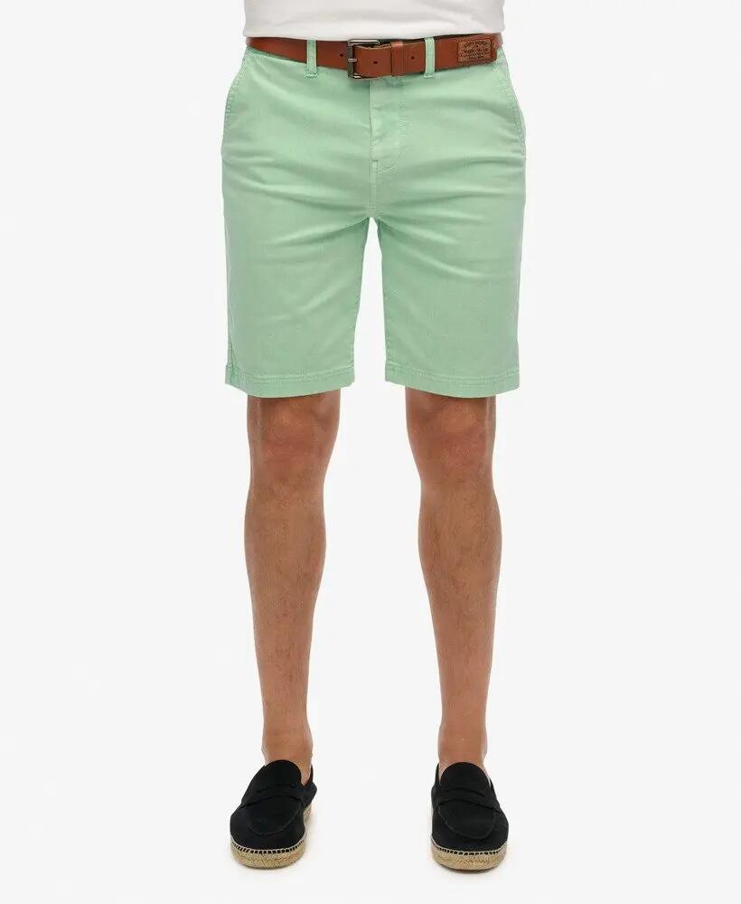 superdry Vintage International Chino Shorts slim fit algodão Washed Green 2/7