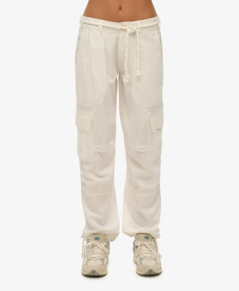 superdry Lekko Cargo Spodnie Plażowe - OFF WHITE 2/5