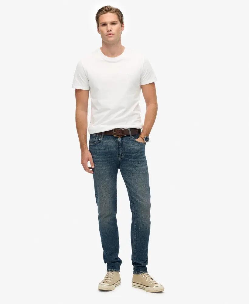 superdry Jeansy Slim Vintage z Bawełny Organicznej – Storm Blue 2/6