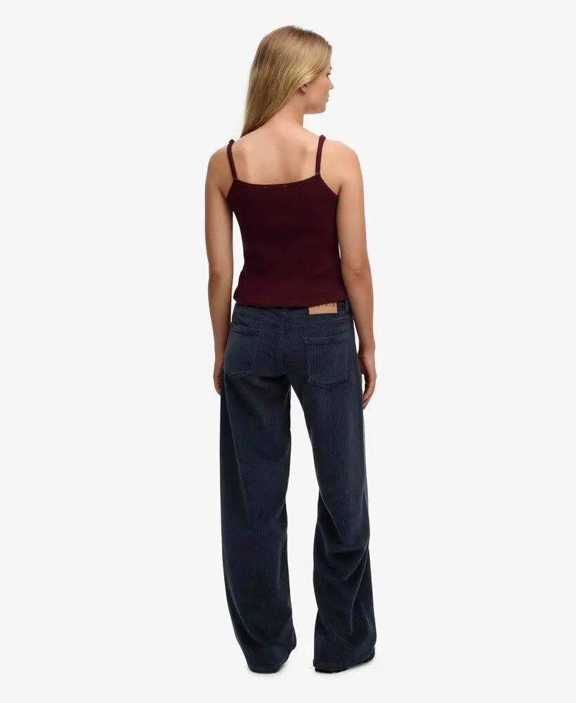 superdry Calças Mid Rise Baggy Jumbo em corduroy 6/7