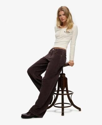 Superdry mid rise baggy jumbo corduroy broek