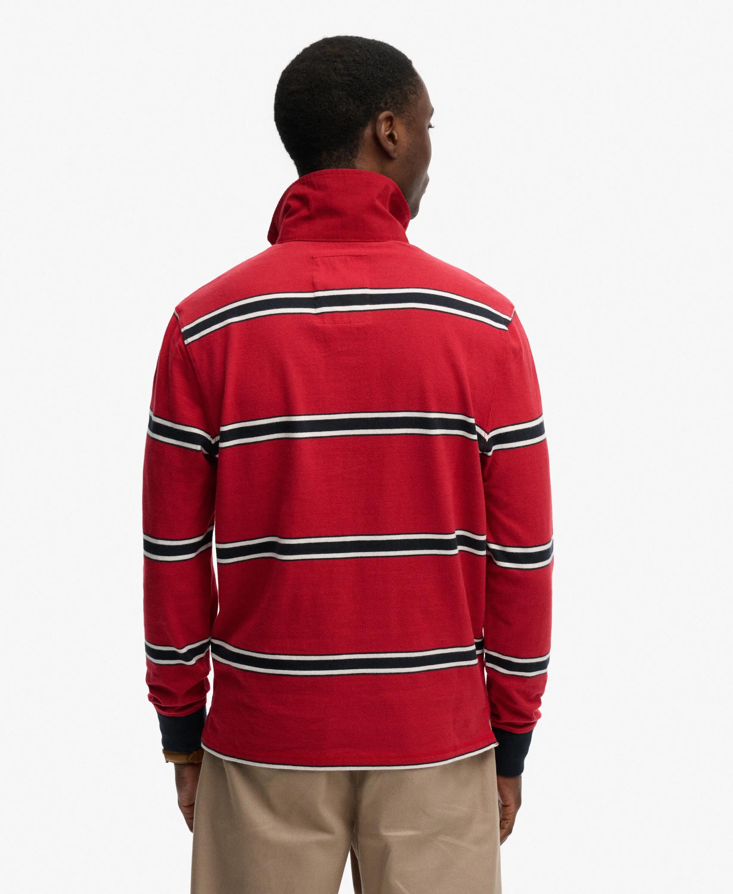 superdry Rugby Top Vintage Athletic Stripe in cotone – Red Stripe 5/5