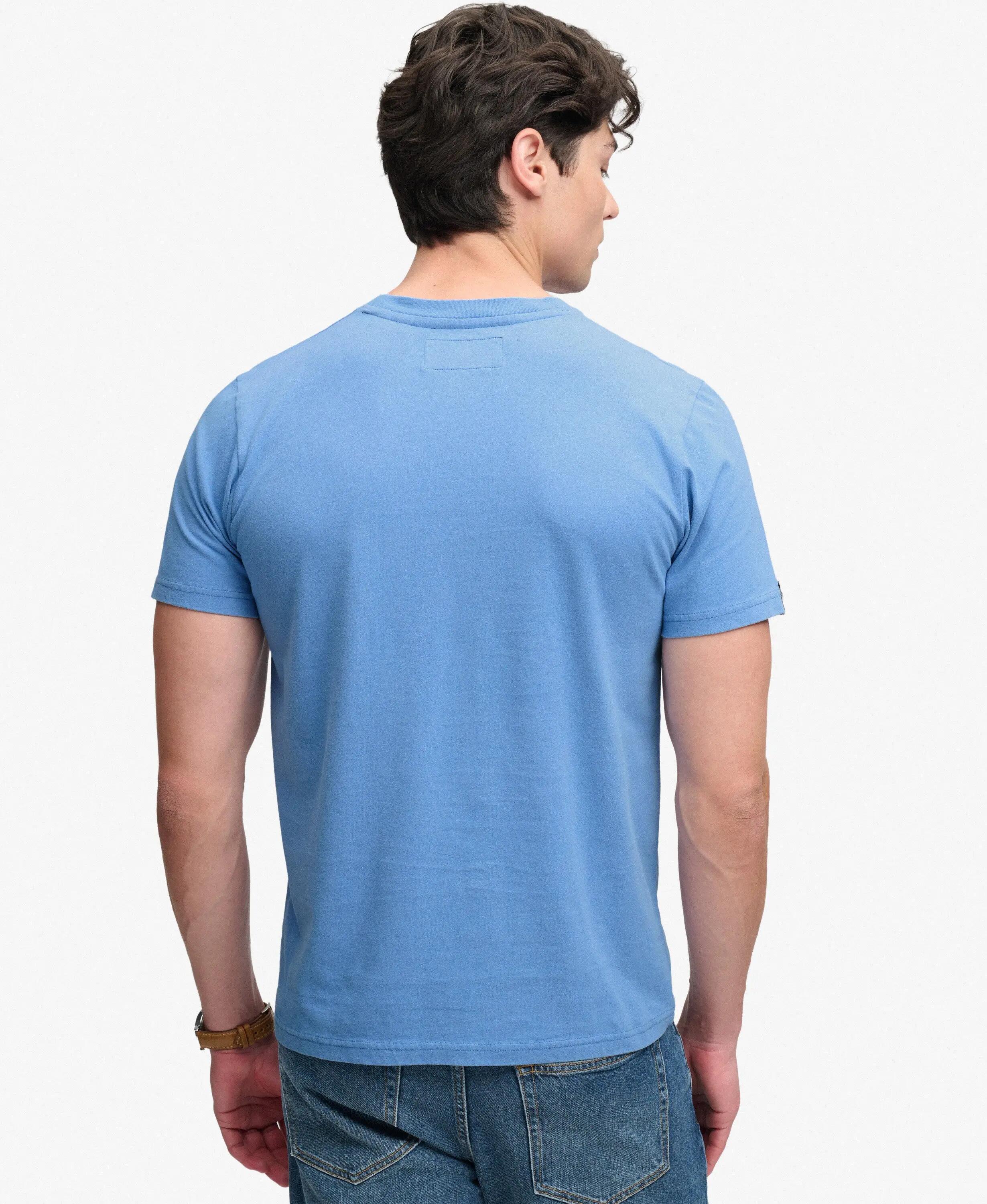 superdry Lo-fi Dockside T-Shirt en coton bio, coupe relaxed – Blue Yonder 5/5