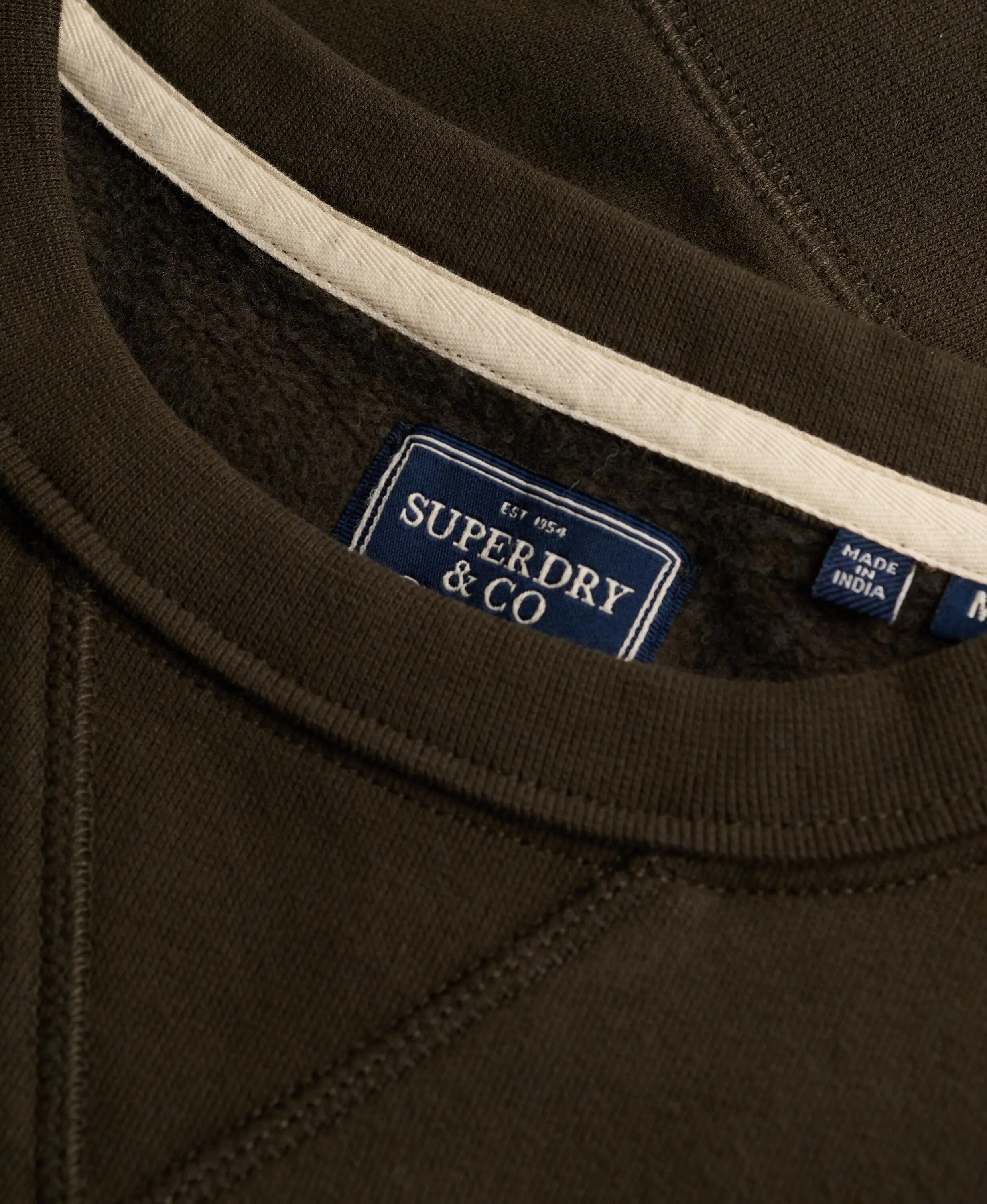 superdry Felpa Essential Stacked Logo Girocollo — 60% cotone biologico, 40% 6/7