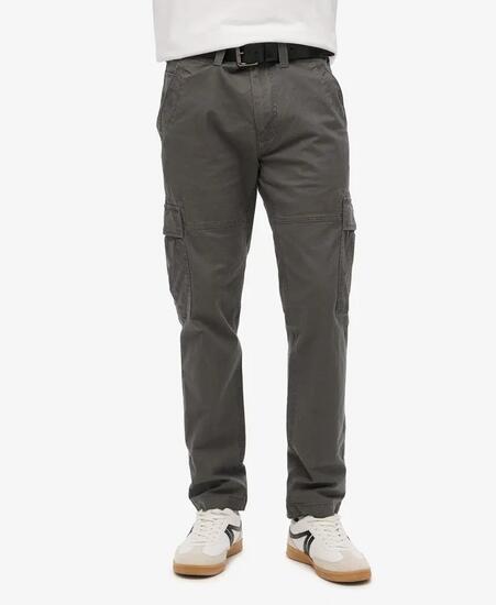 superdry Core Cargo Pants — Washed Black, tapered Fit