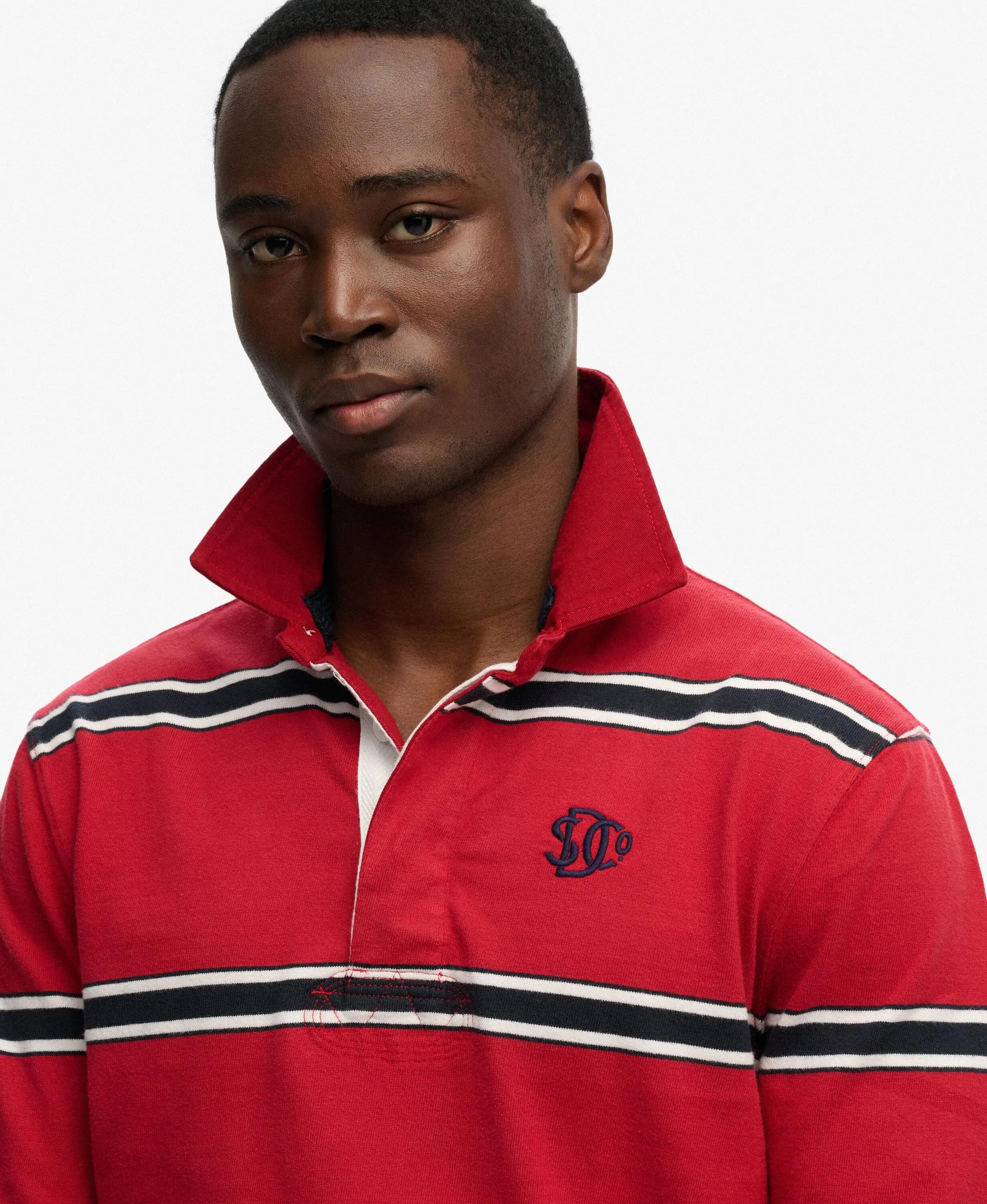 superdry Rugby Top Vintage Athletic Stripe in cotone – Red Stripe 4/5