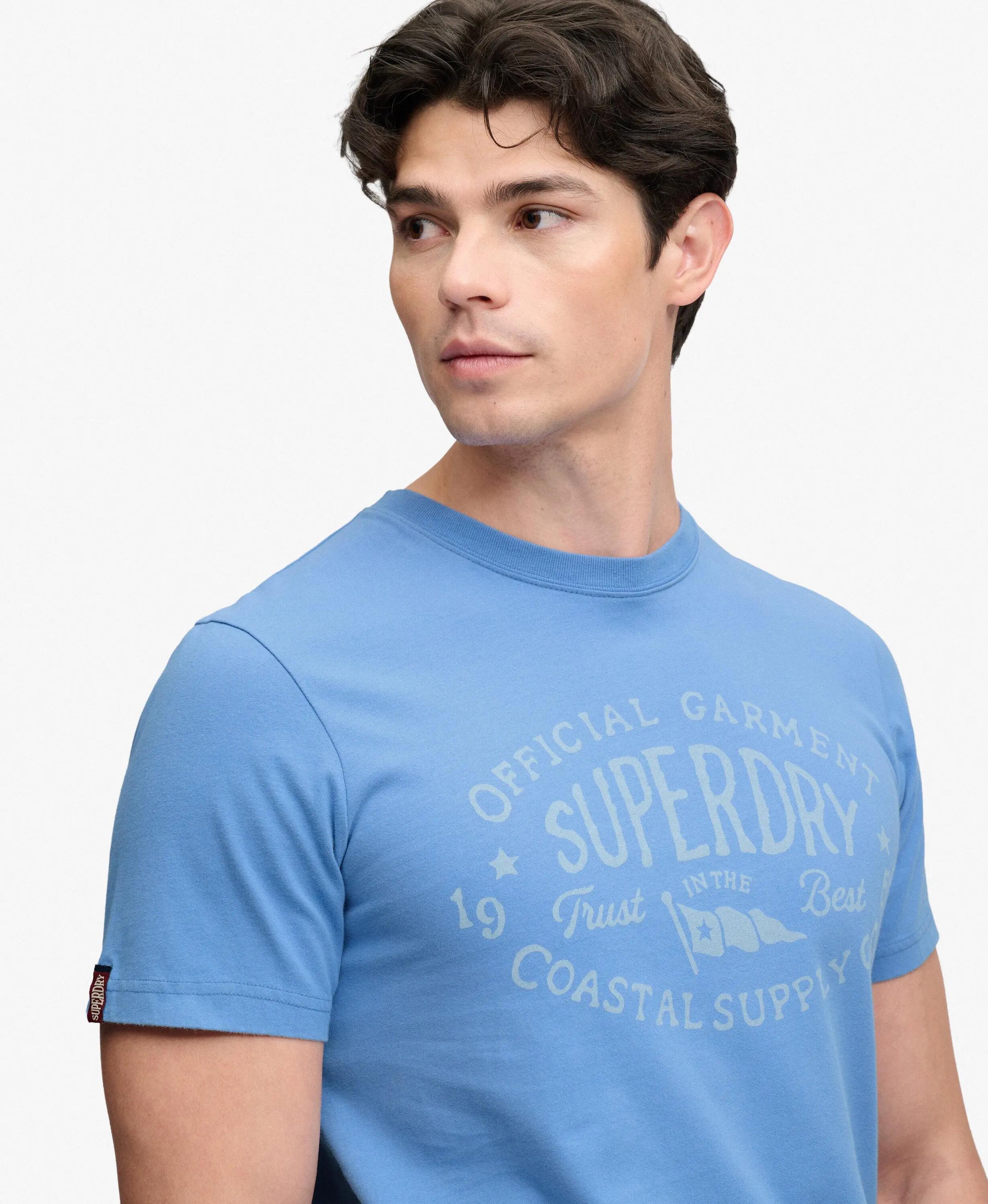 superdry Lo-fi Dockside T-Shirt en coton bio, coupe relaxed – Blue Yonder 4/5
