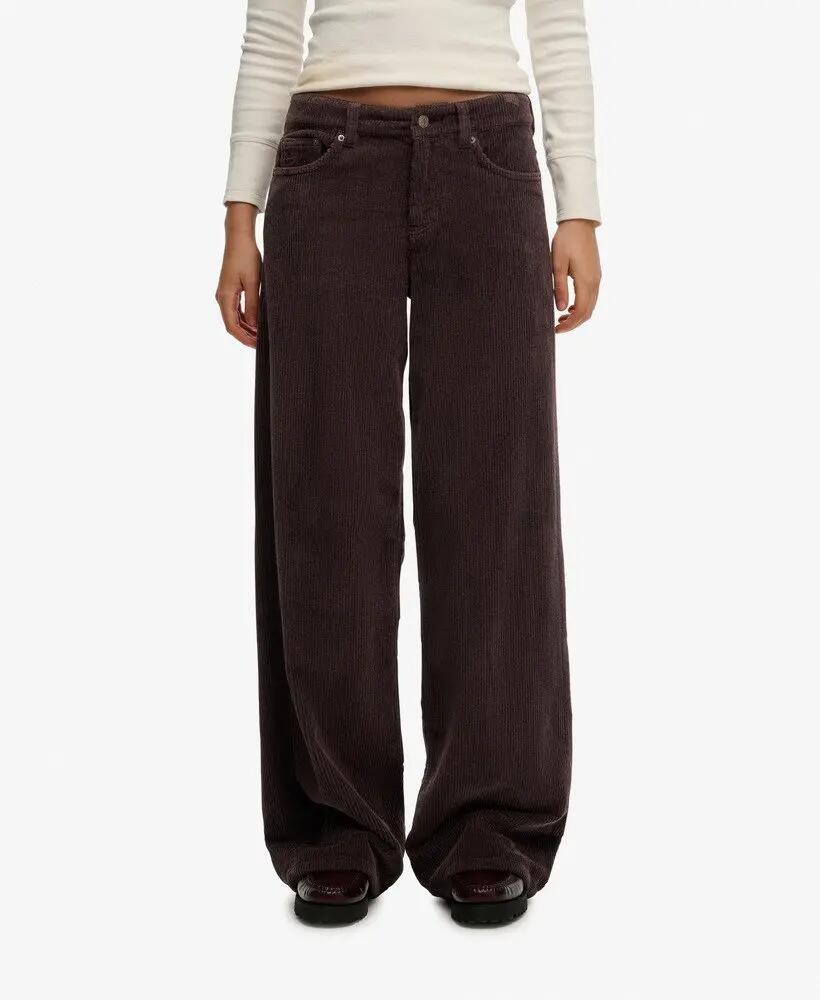 superdry Pantaloni Mid Rise Baggy Jumbo in Velluto a Coste – Fit Wide 4/7