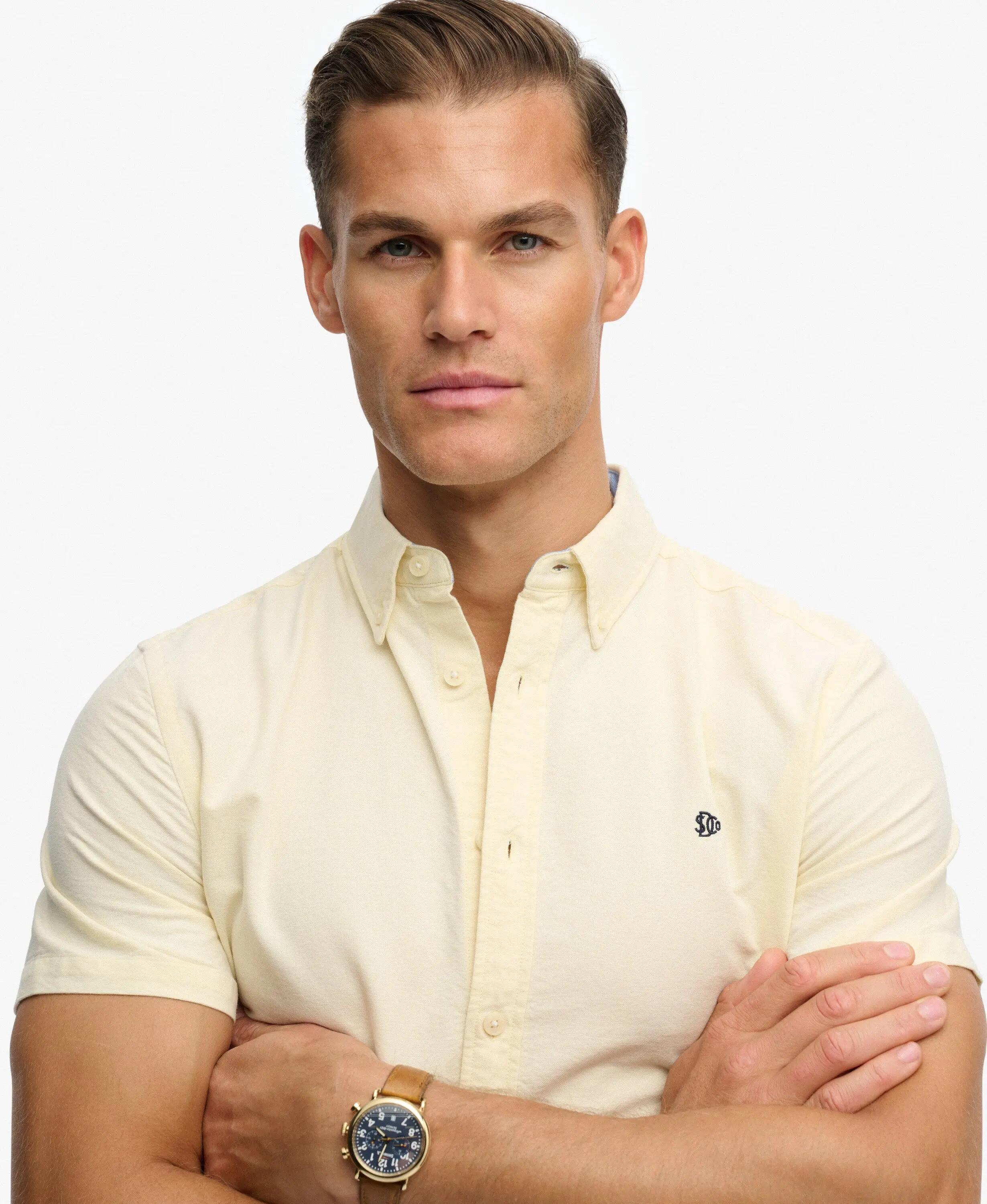 superdry Camicia Preppy Oxford manica corta Pastel Yellow Chambray 4/6