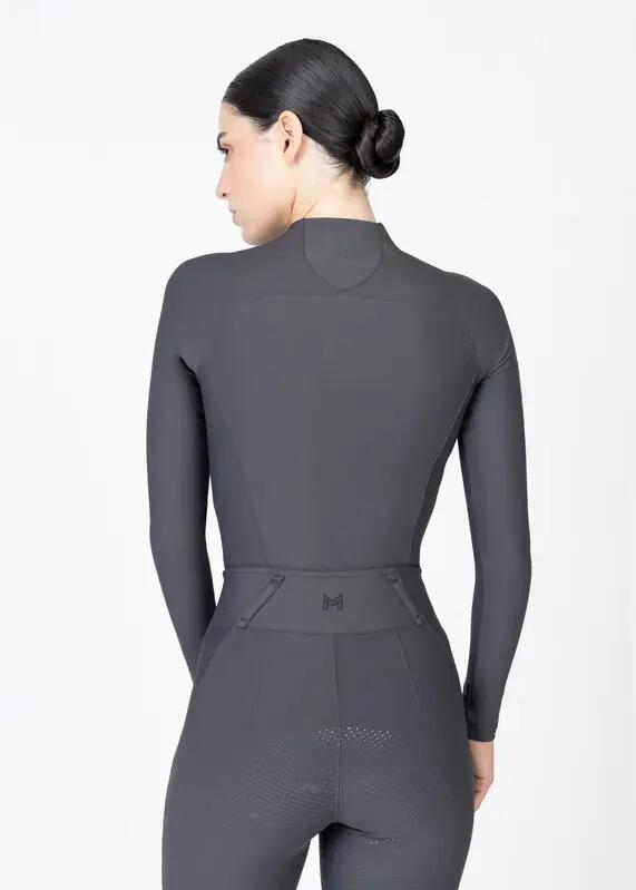 Camiseta Base Manga Larga Mujer Equitación Maximilian Origin Grafito 3/7