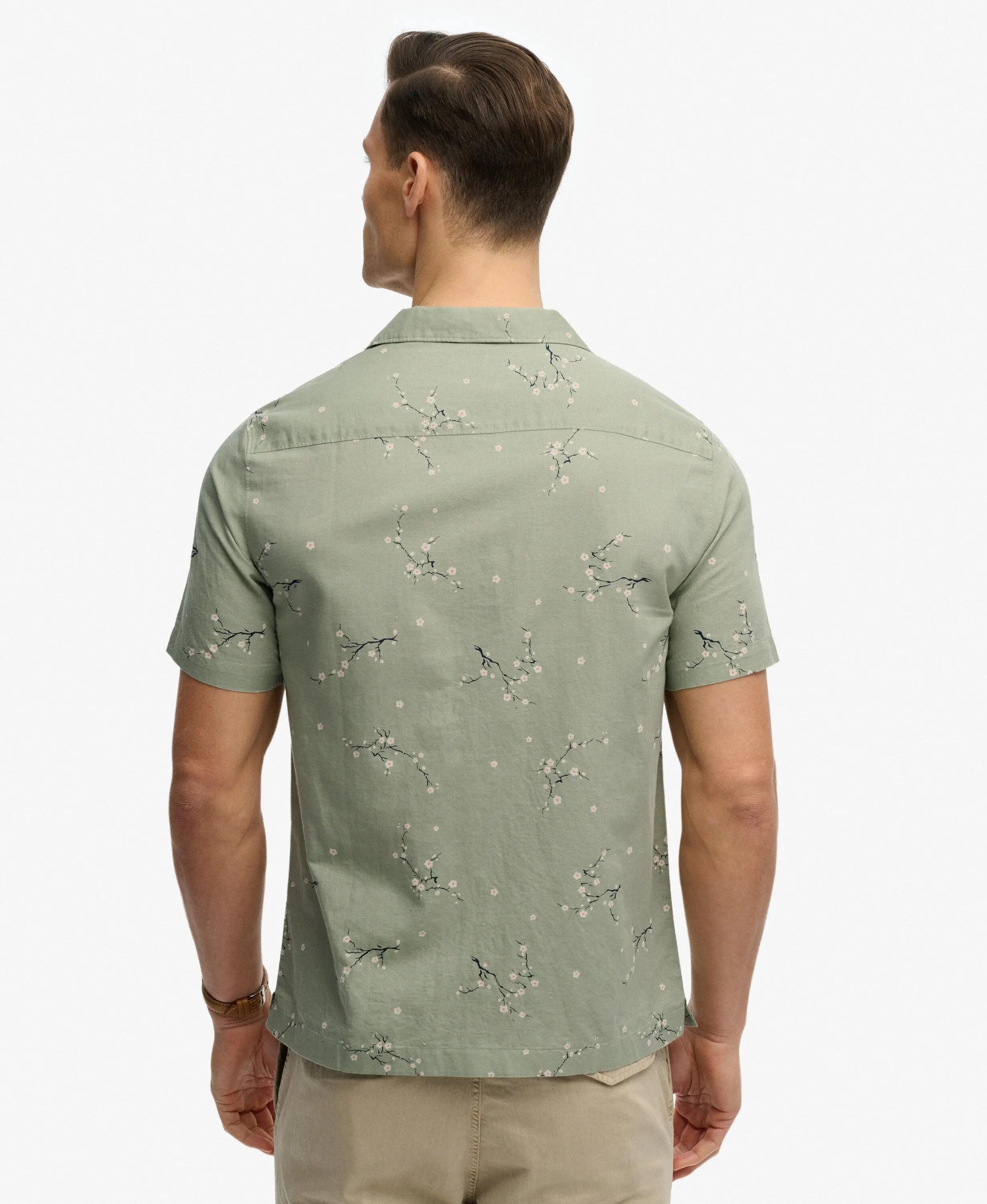 superdry Camicia da spiaggia maniche corte stampata Shibori Blossom Sage 5/7