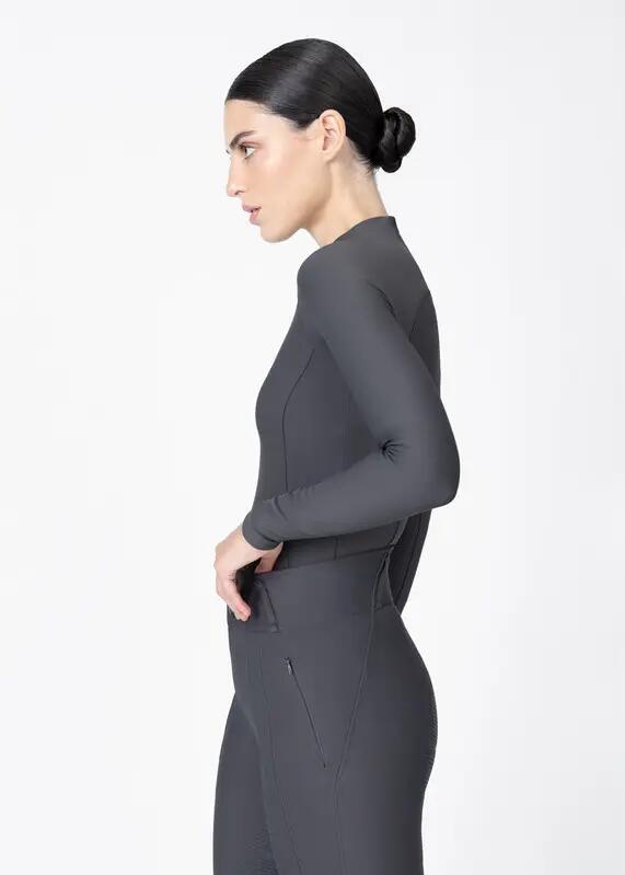 Camiseta Base Manga Larga Mujer Equitación Maximilian Origin Grafito 2/7