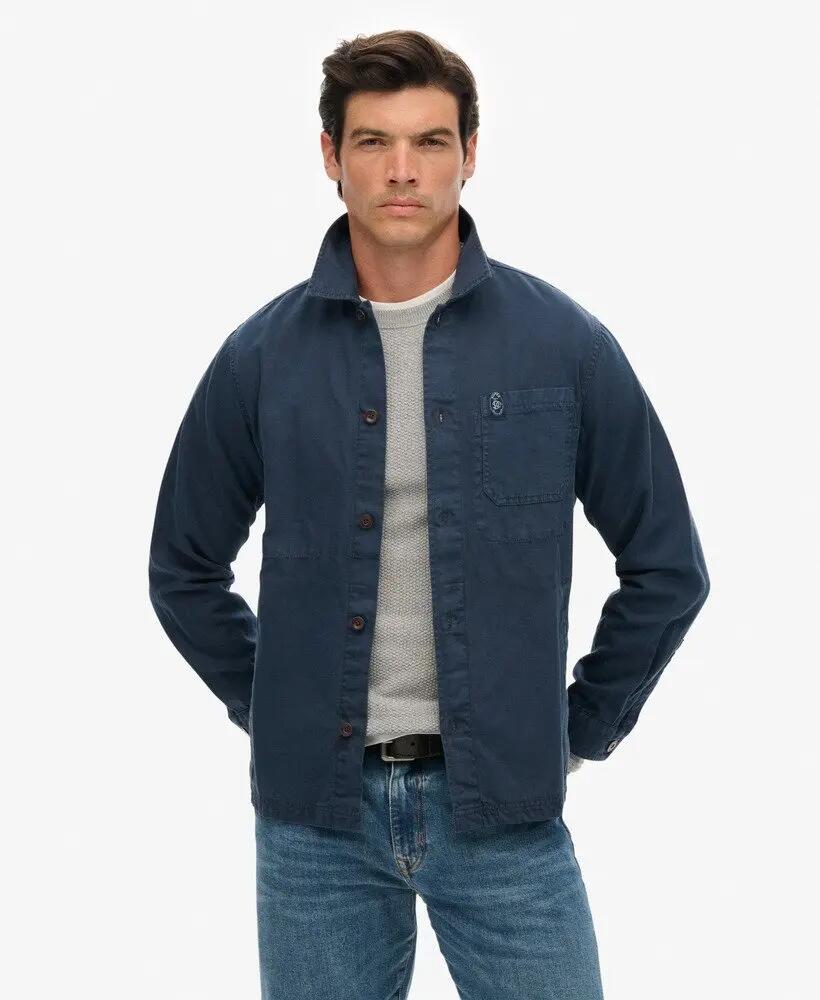 superdry Overshirt em mistura de linho - CLASSIC NAVY 2/6