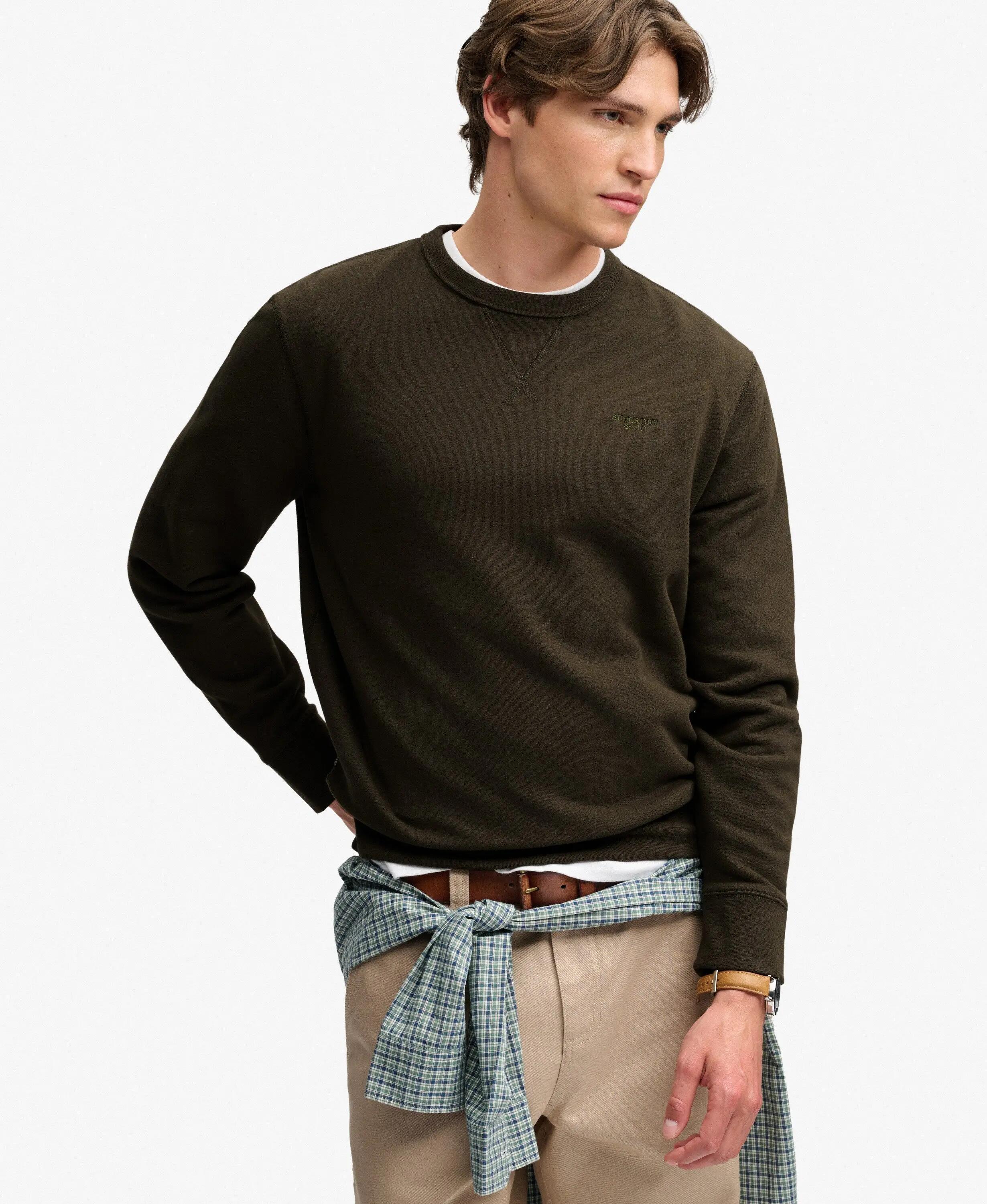 superdry Felpa Essential Stacked Logo Girocollo — 60% cotone biologico, 40% 4/7