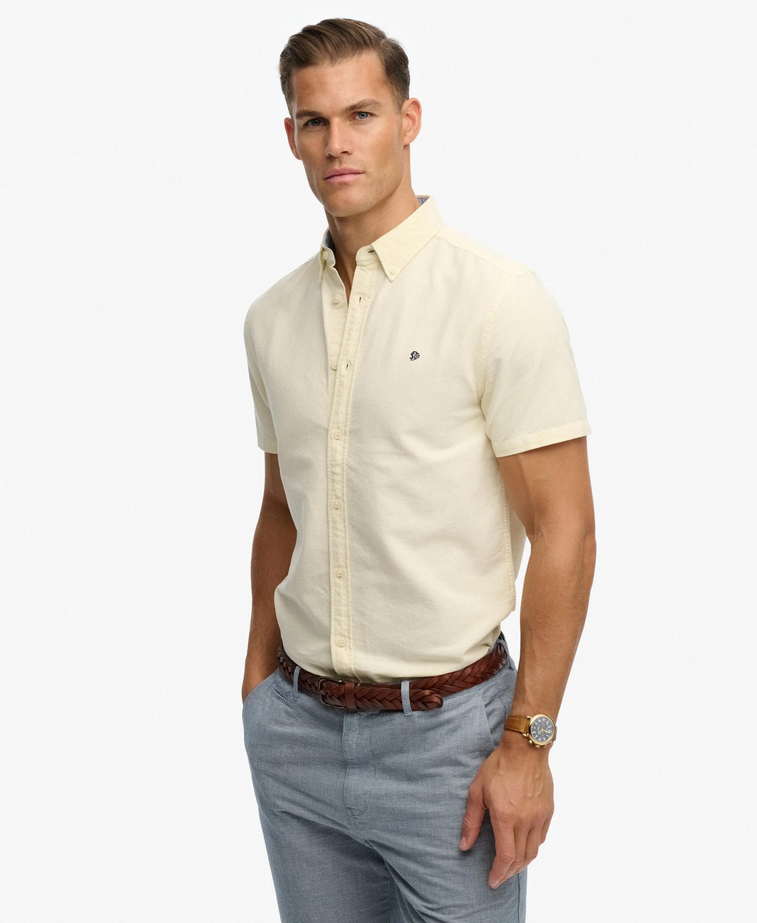 superdry Camicia Preppy Oxford manica corta Pastel Yellow Chambray 2/6