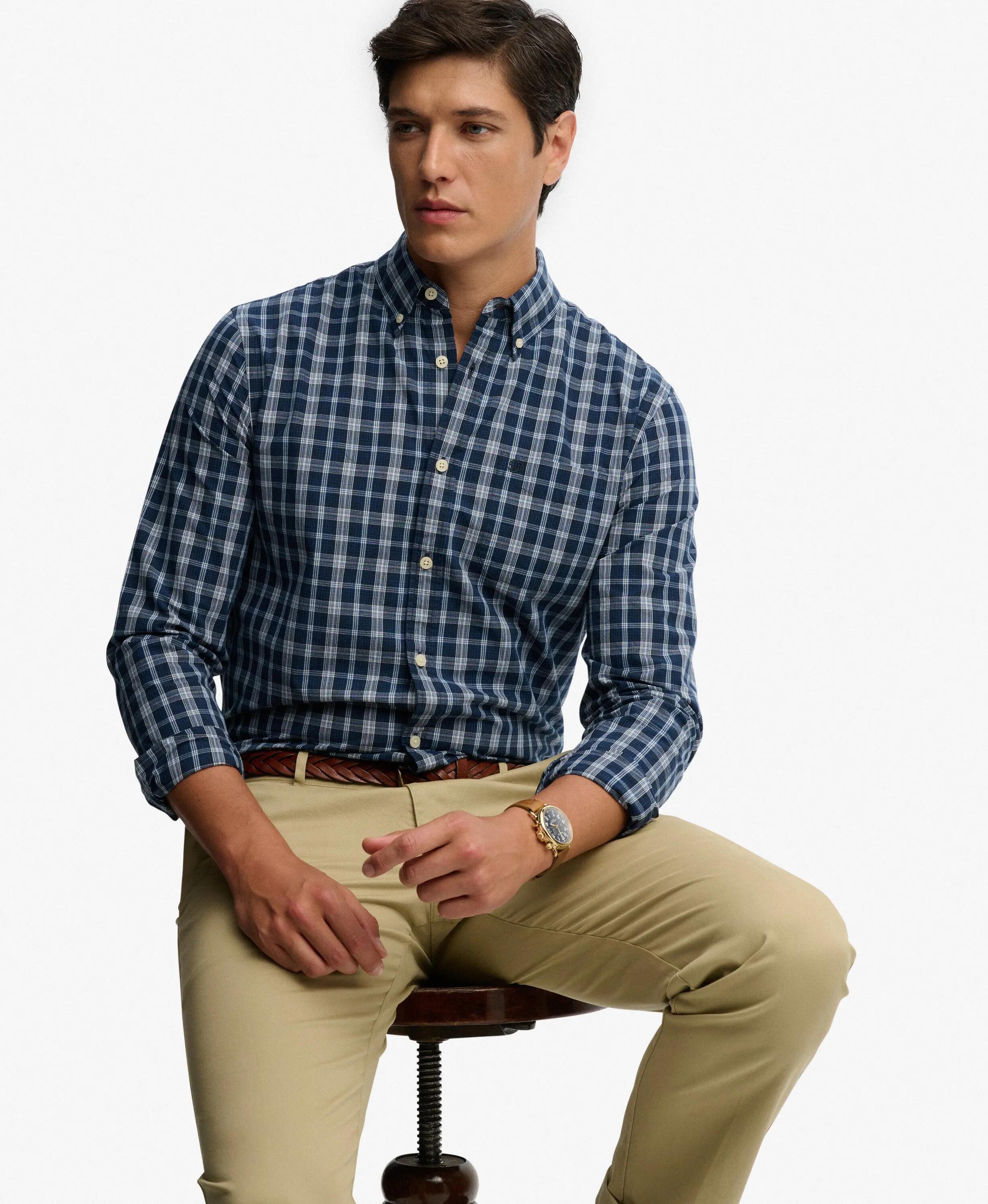 superdry Koszula Preppy Poplin z długim rękawem z bawełny organicznej 2/5