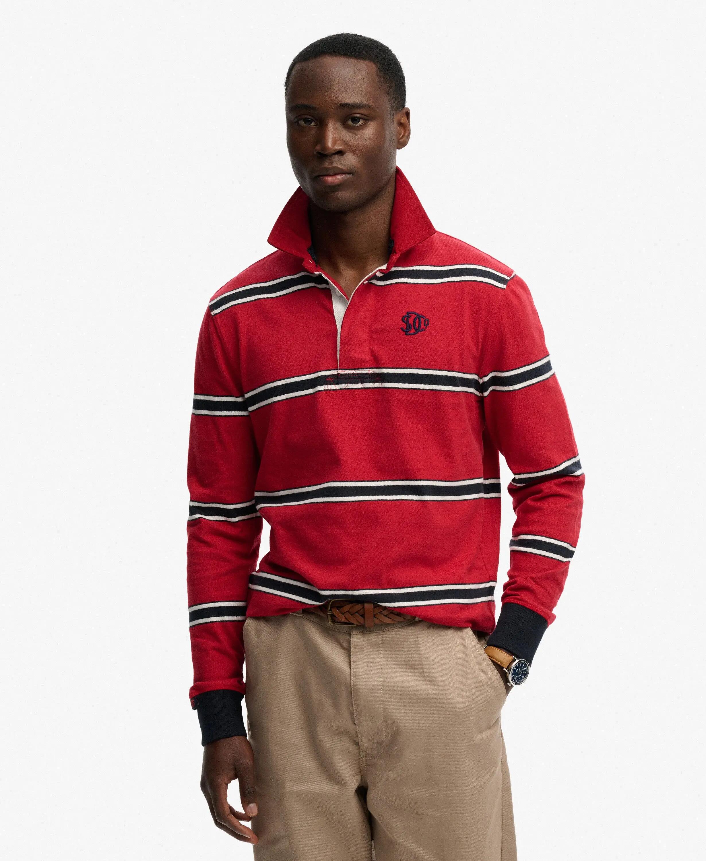 superdry Rugby Top Vintage Athletic Stripe in cotone – Red Stripe 2/5
