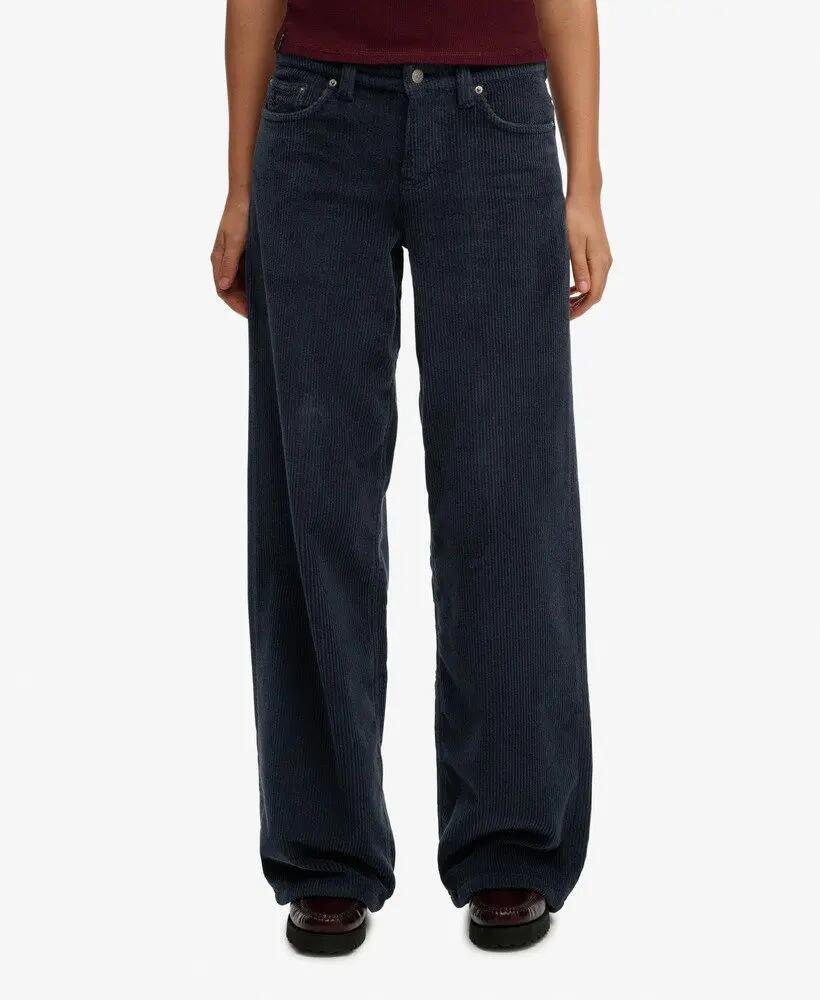 superdry Calças Mid Rise Baggy Jumbo em corduroy 3/7