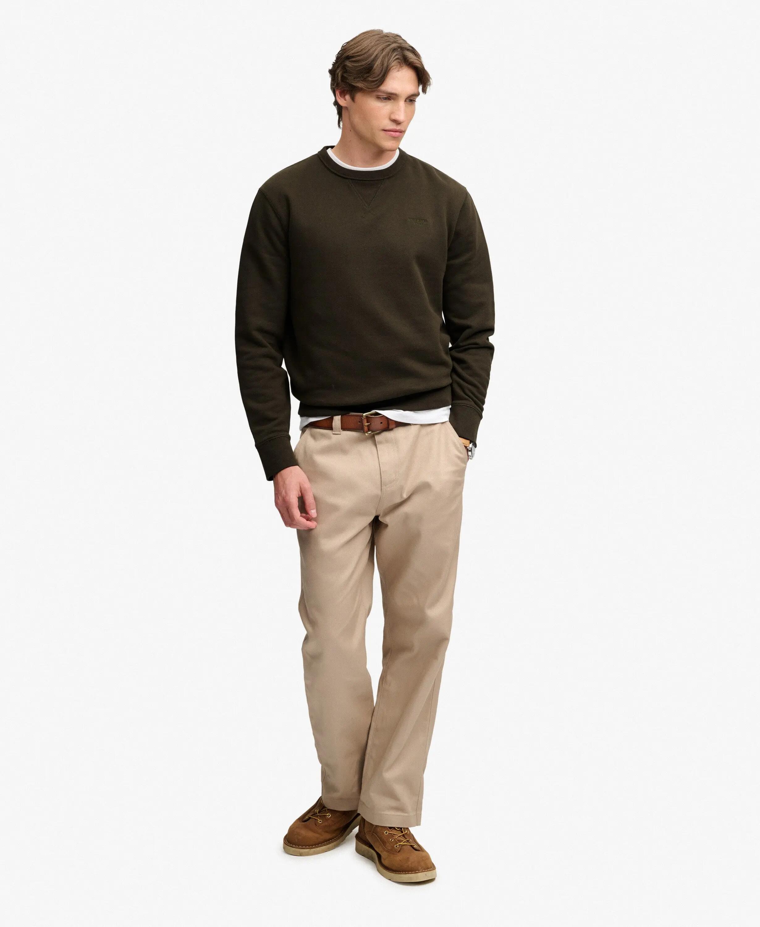 superdry Felpa Essential Stacked Logo Girocollo — 60% cotone biologico, 40% 3/7