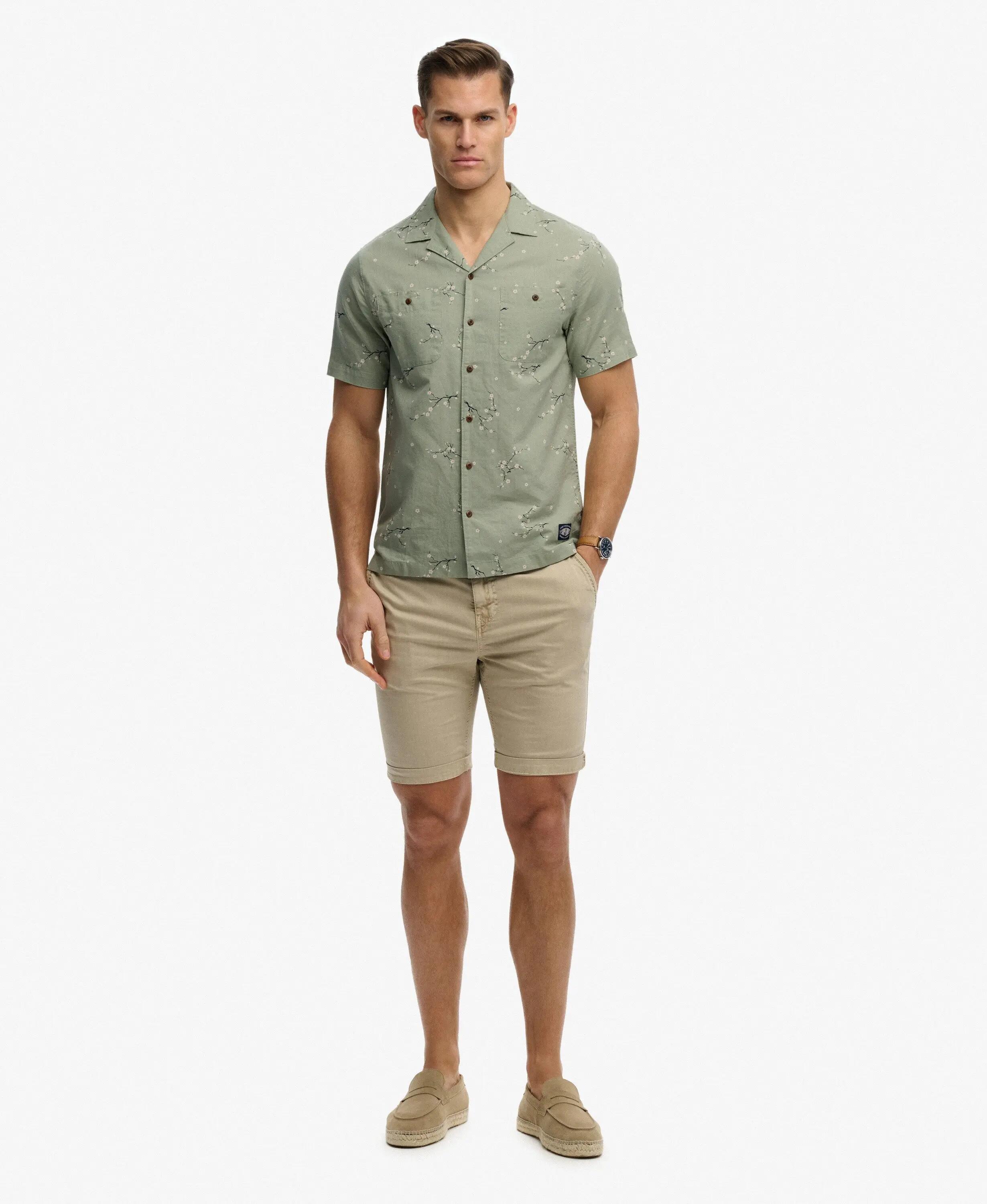 superdry Camicia da spiaggia maniche corte stampata Shibori Blossom Sage 3/7