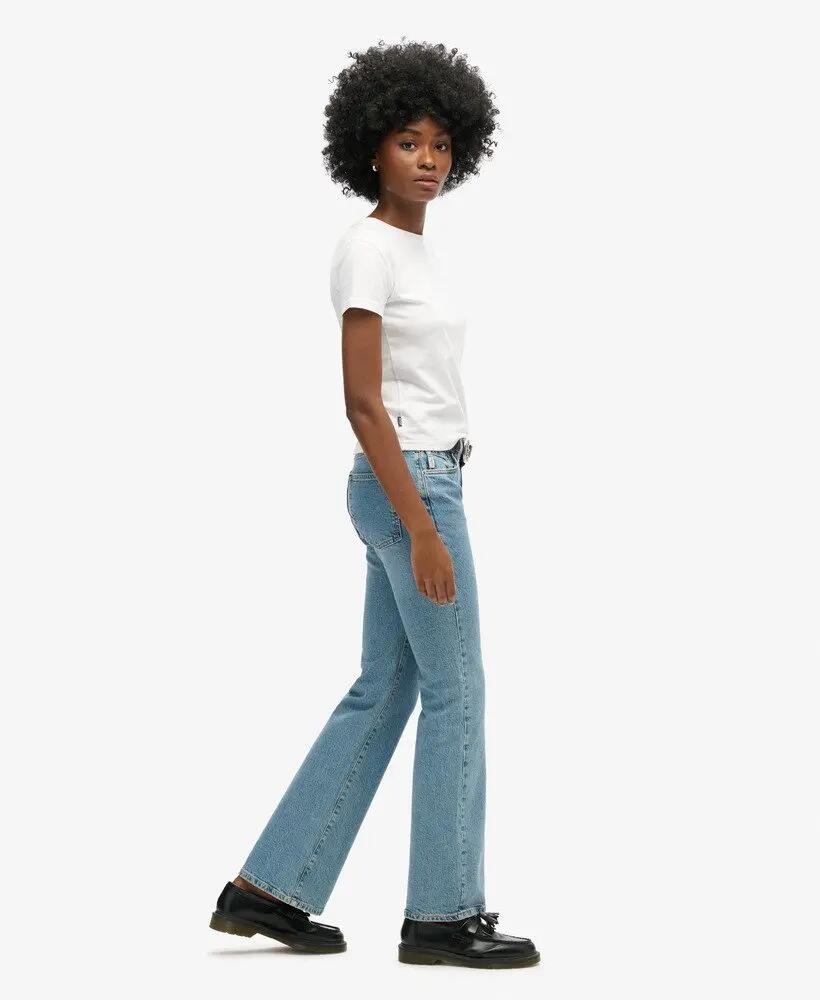 superdry Jeans slim flare mid rise em algodão biológico 2/6