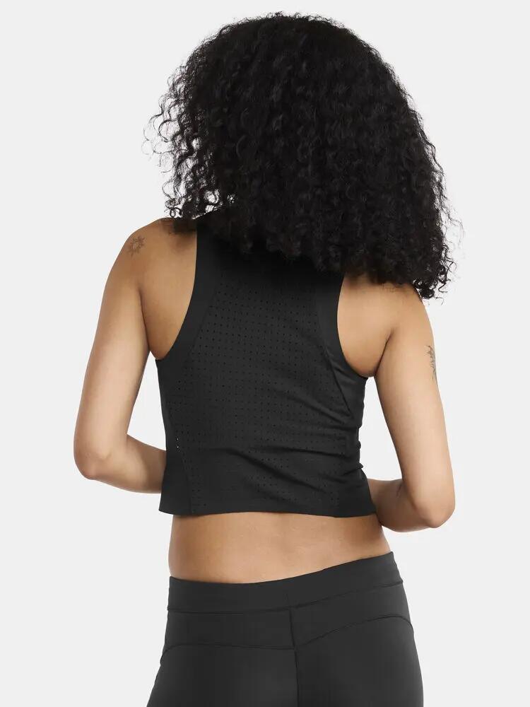craft ADV TONE Perforiertes Tanktop Damen – Schwarz, Enge Cropped-Passform 6/6