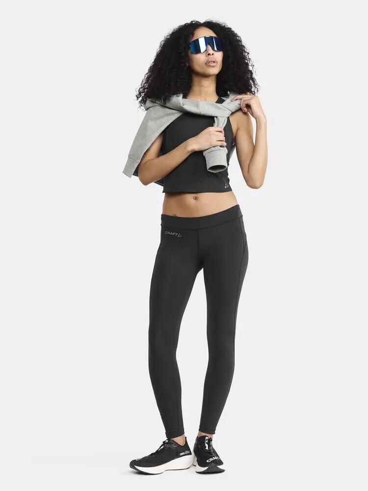 craft ADV TONE Perforiertes Tanktop Damen – Schwarz, Enge Cropped-Passform 5/6