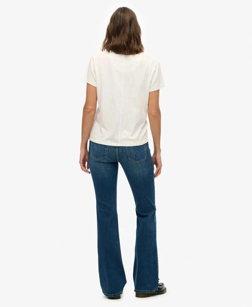 superdry Jeans flare taille mi-haute en coton biologique — Deep Indigo Denim 6/6