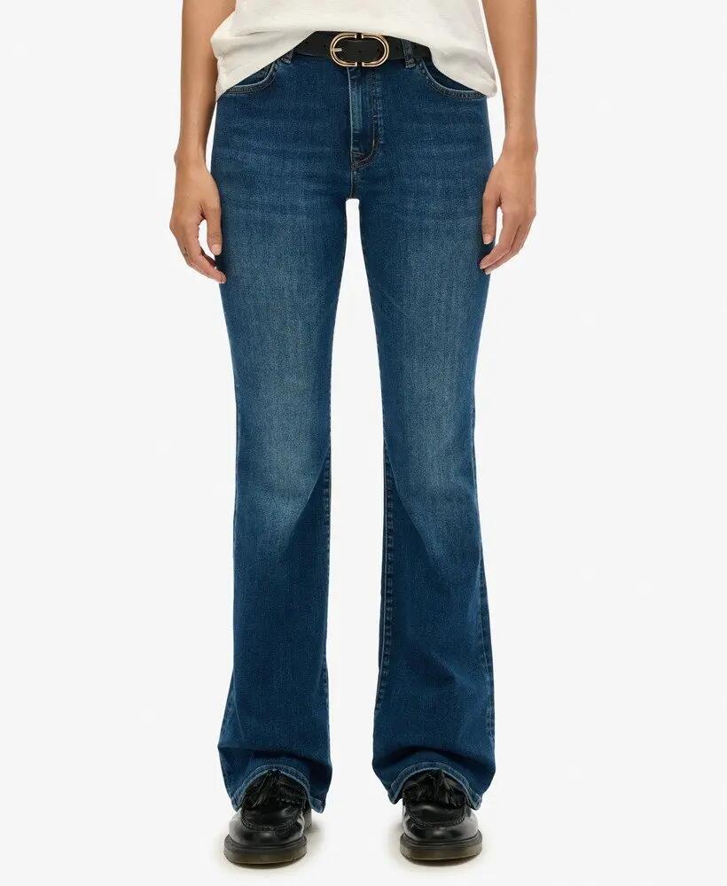 superdry Jeans flare taille mi-haute en coton biologique — Deep Indigo Denim 3/6