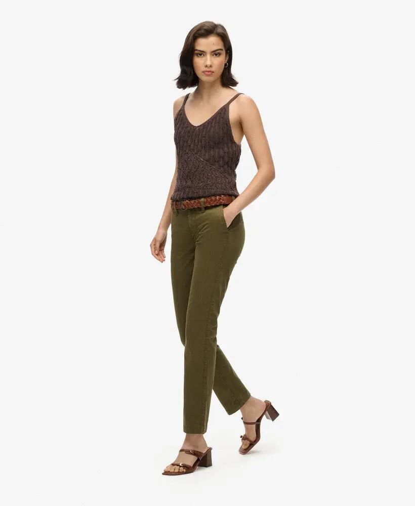 superdry Pantalon Chino Mid Rise pour femme en coton extensible 2/5