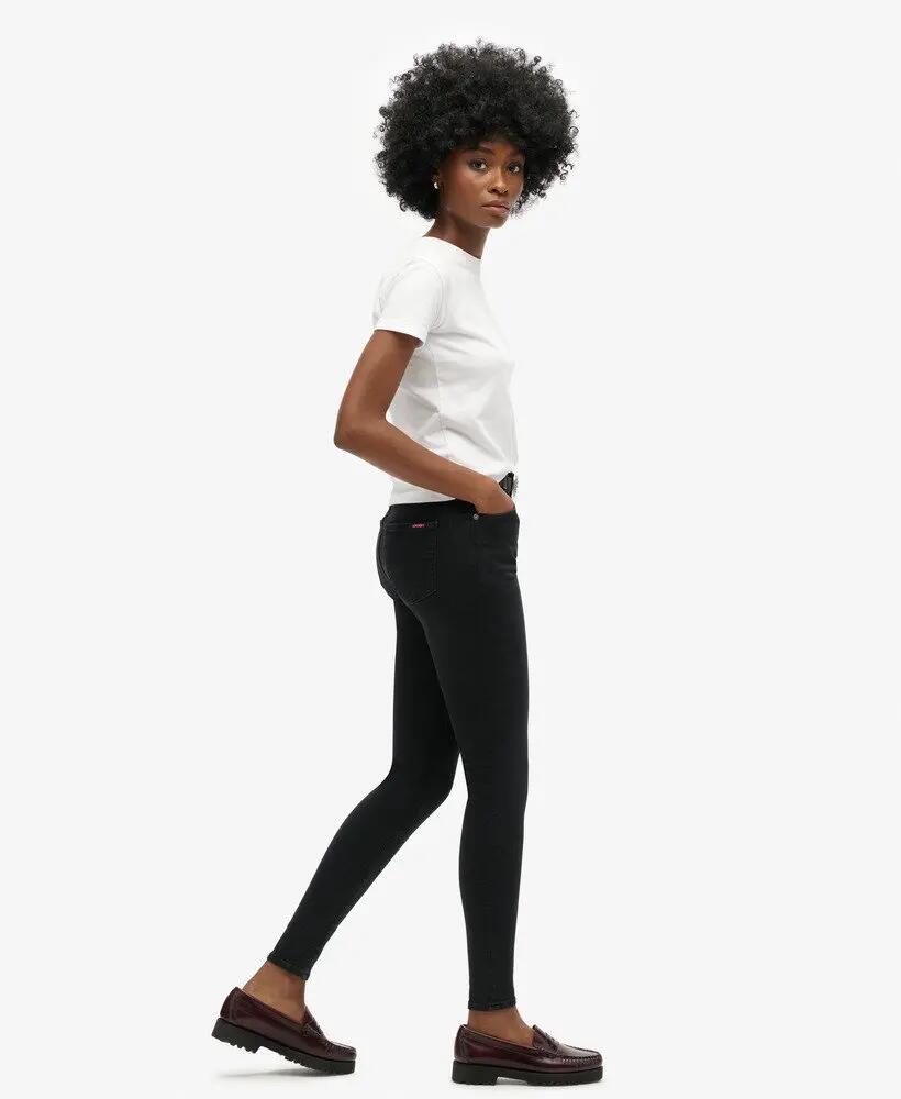 superdry Wysokie biodra skinny jeans z bawełny organicznej — Black Rinse 4/7