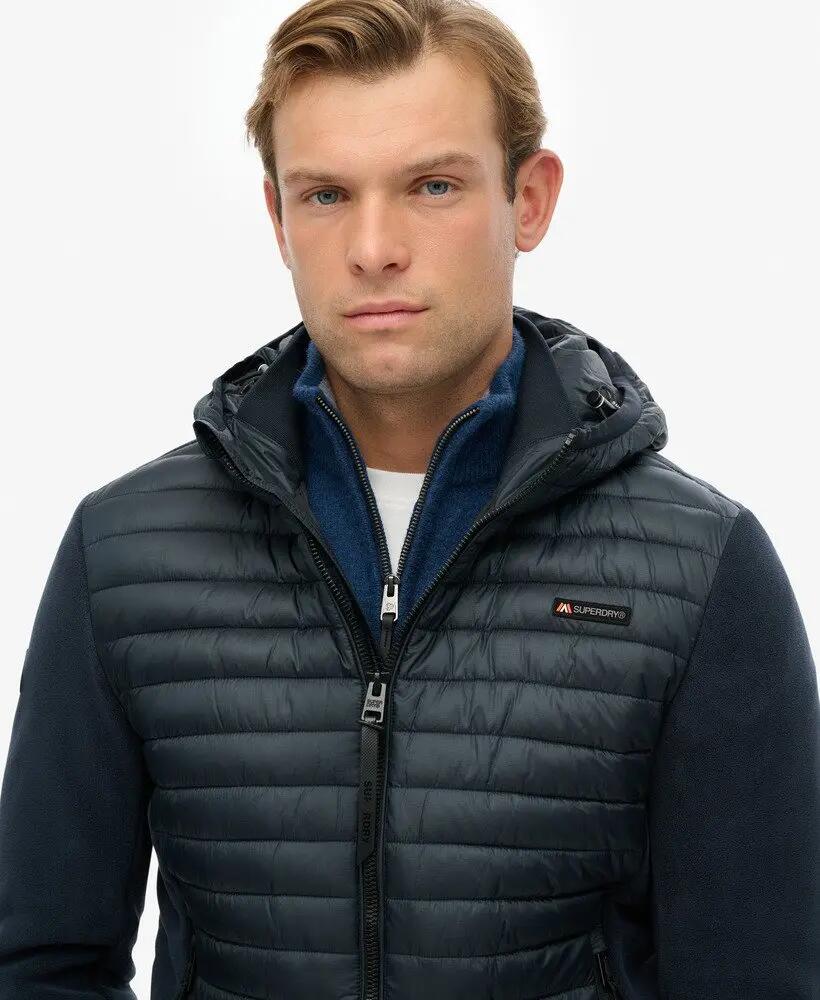 superdry Kurtka Hooded Storm Fleece Hybrid – Slim fit, pikowany przód 4/7