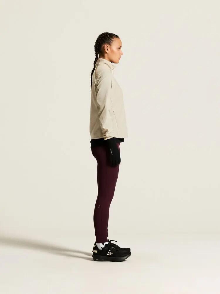 craft Fleece Jersey Jacket W — Jaqueta running quente com mangas corta‑vento 3/7
