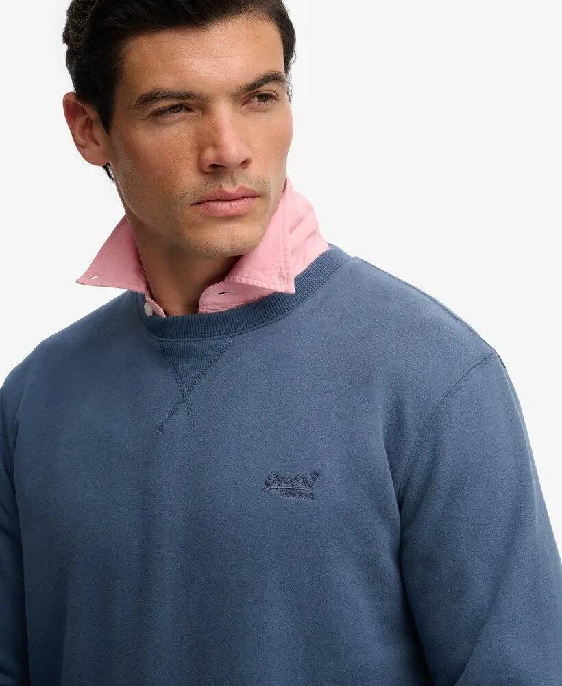 superdry Essential Logo Crew Sweatshirt em algodão reciclado - Vintage Indigo 4/5