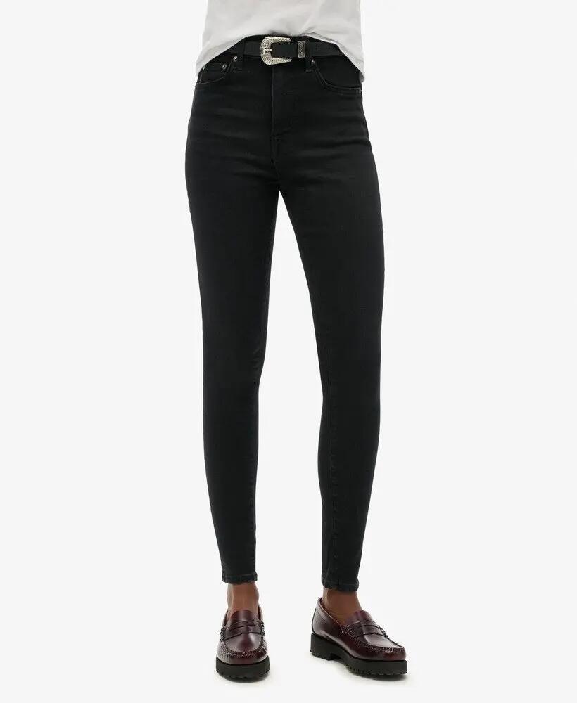 superdry Wysokie biodra skinny jeans z bawełny organicznej — Black Rinse 2/7
