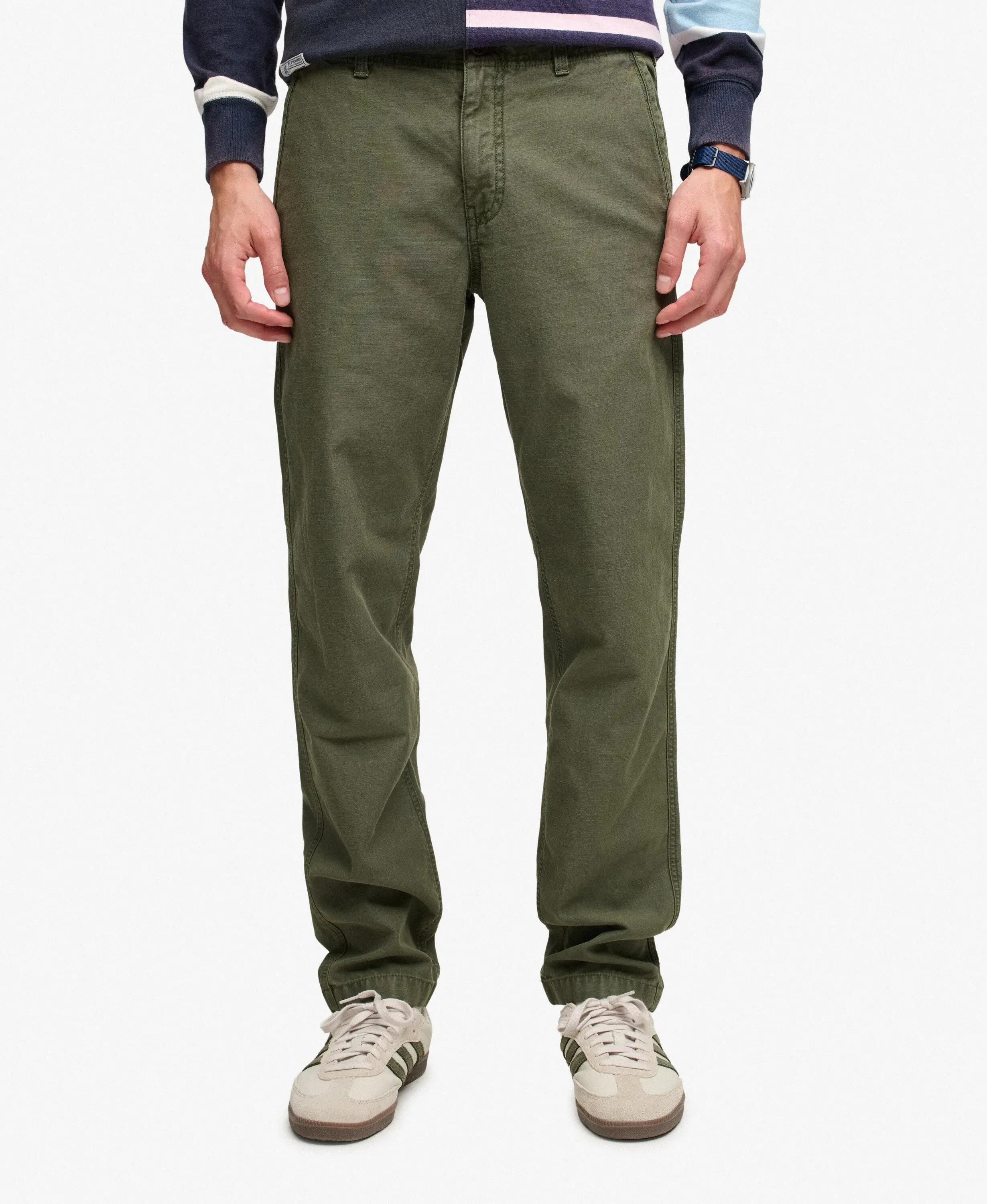 superdry Tapered Washed Chino Trousers – 100% algodão, corte afunilado 2/5