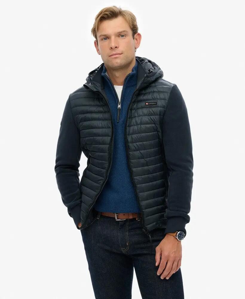 superdry Kurtka Hooded Storm Fleece Hybrid – Slim fit, pikowany przód 2/7