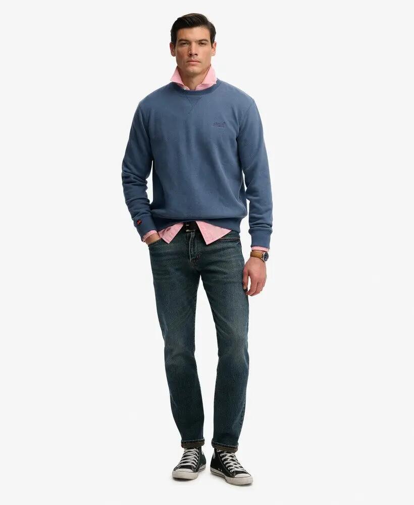 superdry Essential Logo Crew Sweatshirt em algodão reciclado - Vintage Indigo 3/5