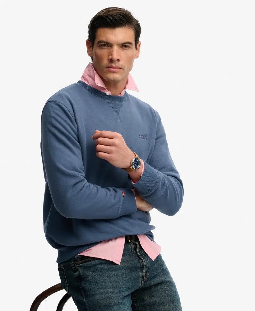 superdry Essential Logo Crew Sweatshirt em algodão reciclado - Vintage Indigo 2/5