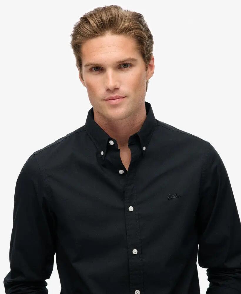 superdry Camicia Essentials Tailored Lite nera slim fit 4/7