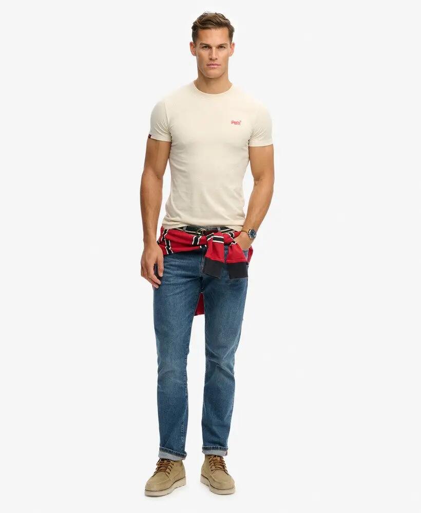 superdry Camiseta Essential Logo Slim Fit – 100% Algodón Orgánico Birch/Red 3/7