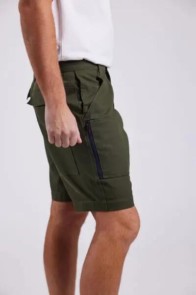 sebago Deck Shorts vert – coupe ample, tissu résistant 3/4