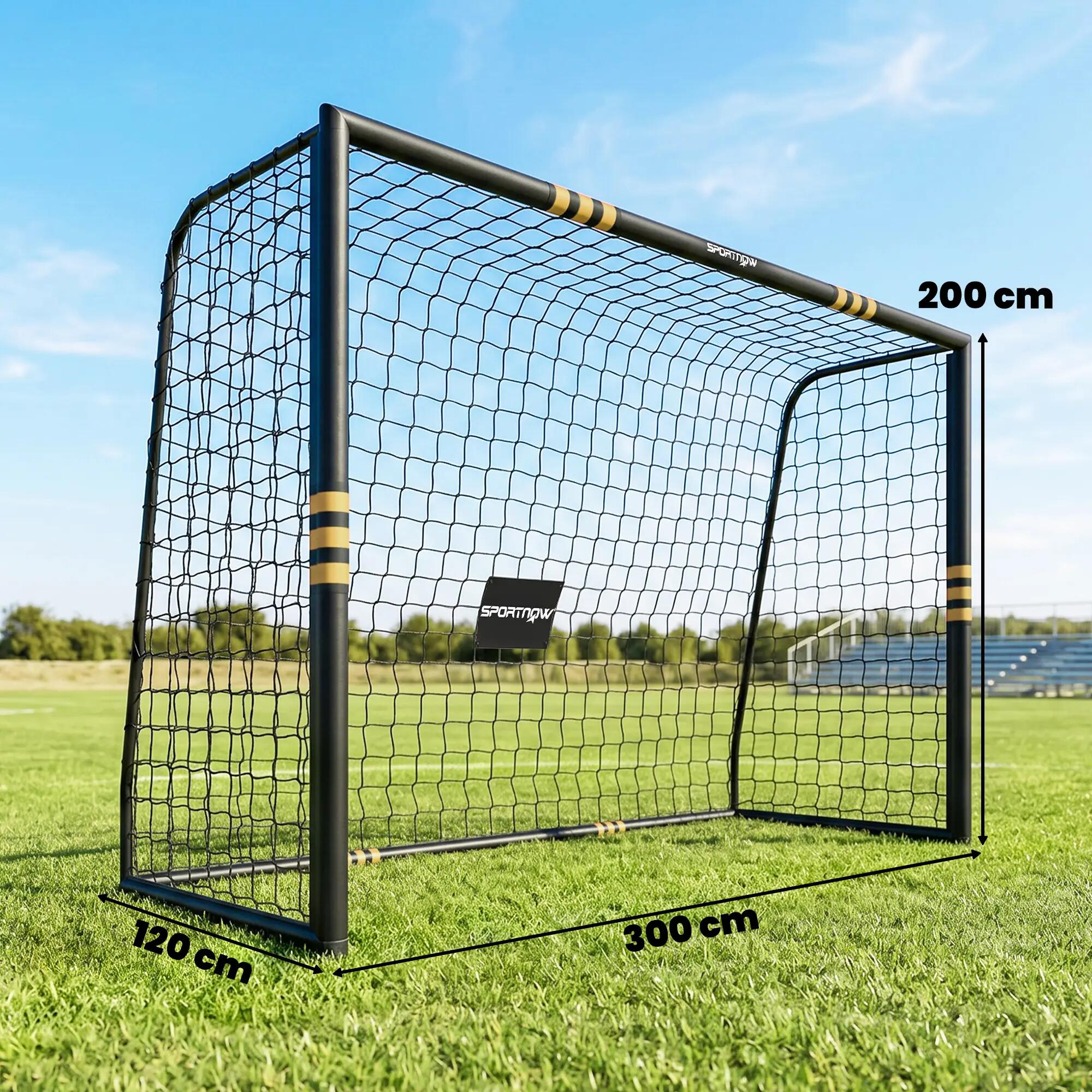 Baliza de futebol 300x120x200 cm preto e amarelo SPORTNOW 3/4