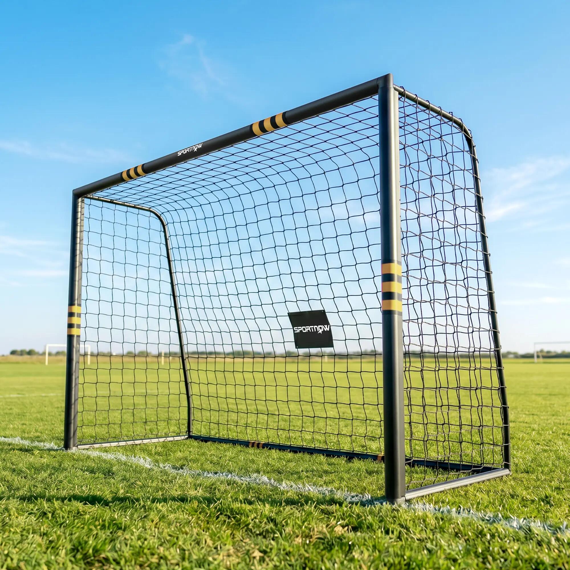 Baliza de futebol 300x120x200 cm preto e amarelo SPORTNOW 2/4