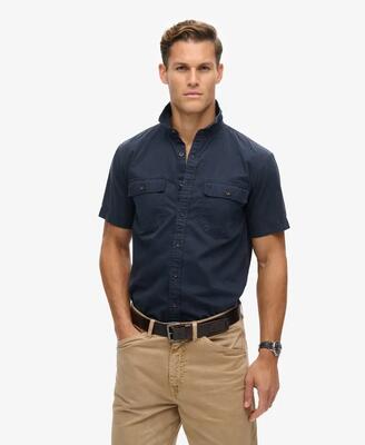 Superdry military korte mouw overhemd van biologisch katoen
