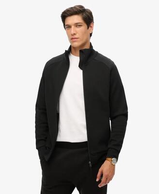 superdry Tech Loose Tracktop — felpa tecnica loose nera