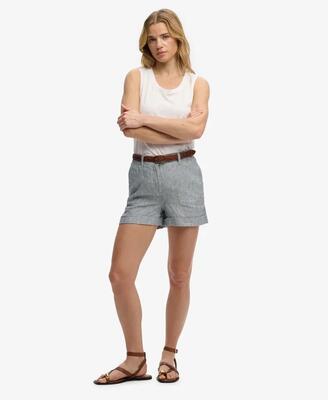 Superdry mid rise linen shorts – 100% linnen, straight fit